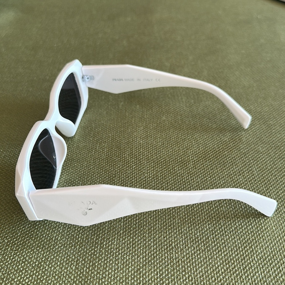 Prada White Rectangular Sunglasses - image 3